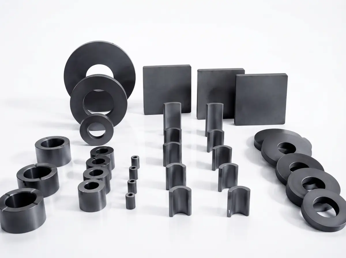 Ceramic ferrite magnets in various shapes