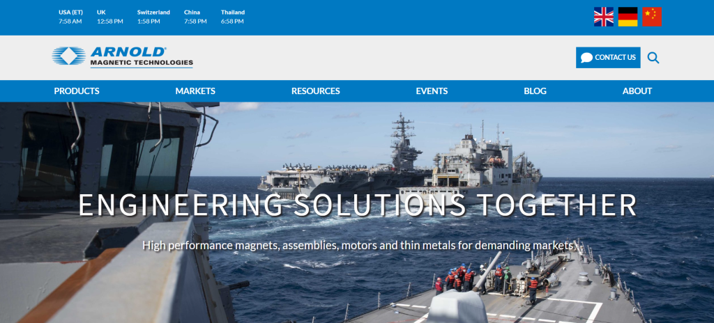 Reference Website Screenshot - Engineering Solutions Homepage
