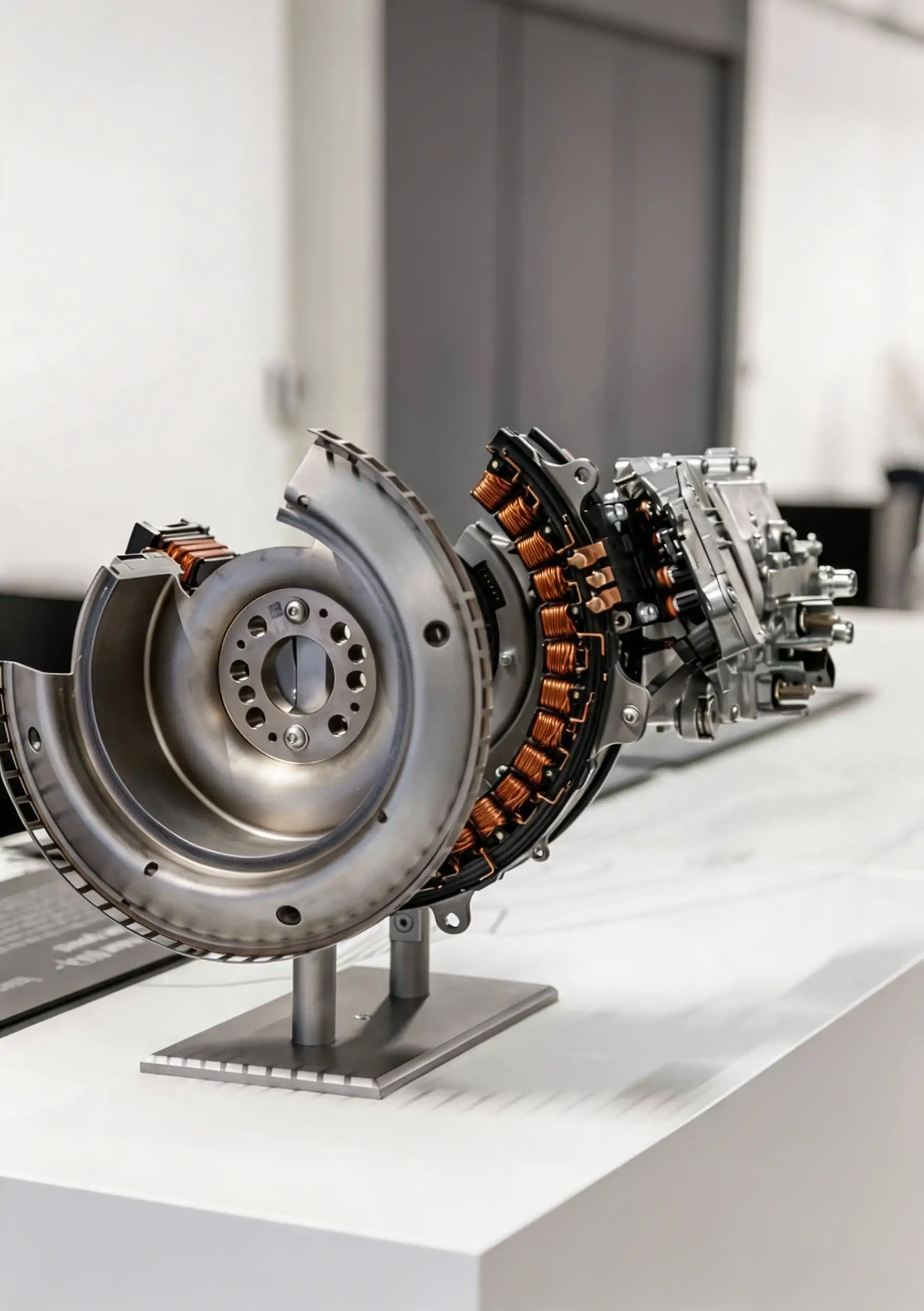 Automotive Drive Motor Cutaway showing Custom Magnetic Components