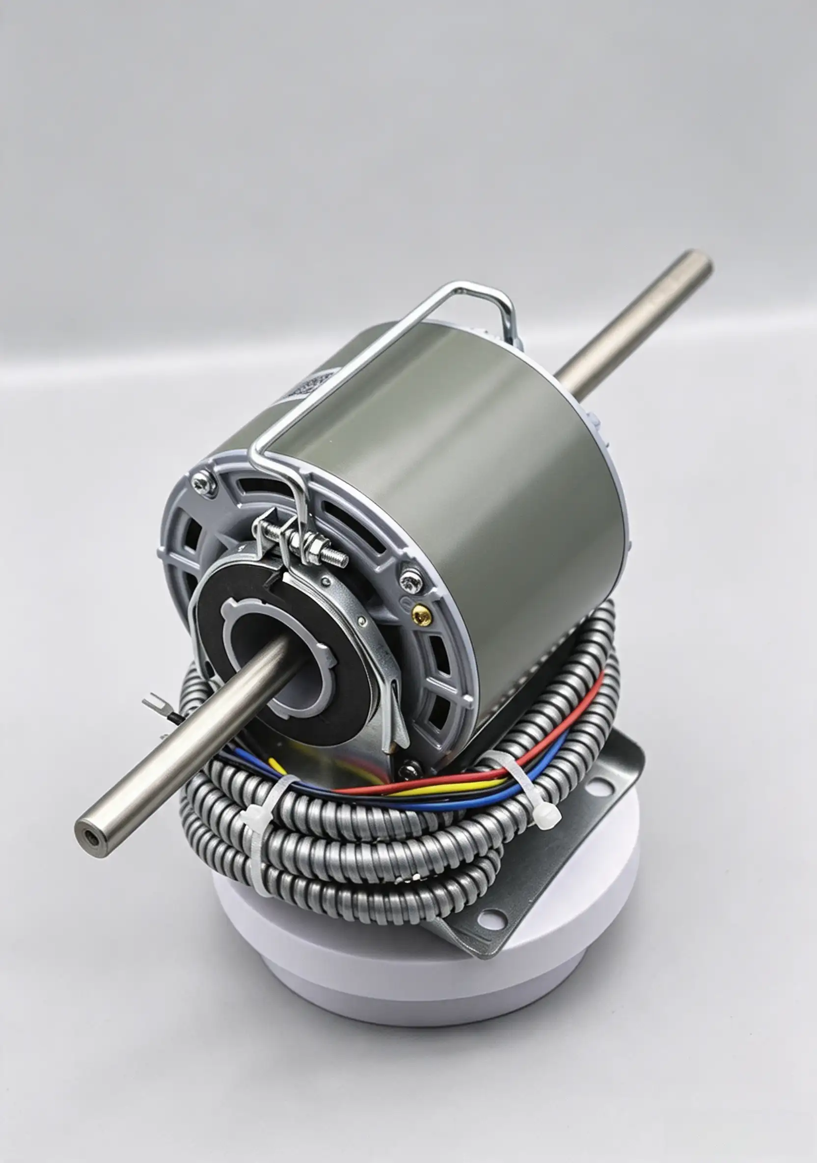Fan coil long-shaft motor application for custom permanent magnets