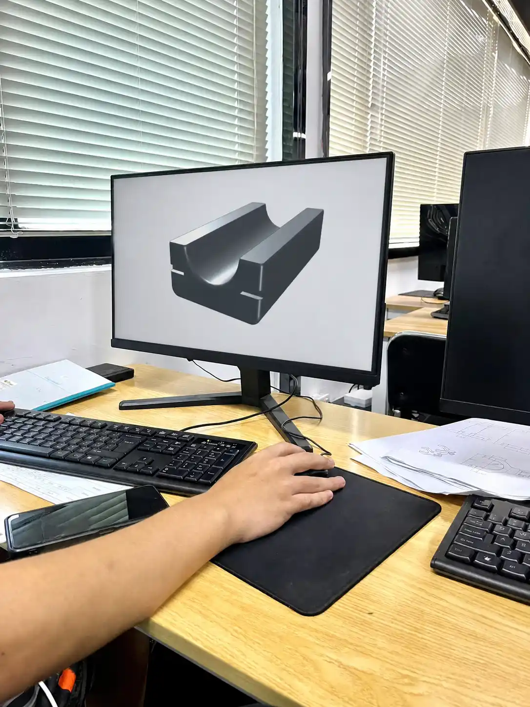 Engineering drawing used to define custom NdFeB magnet geometry and specifications