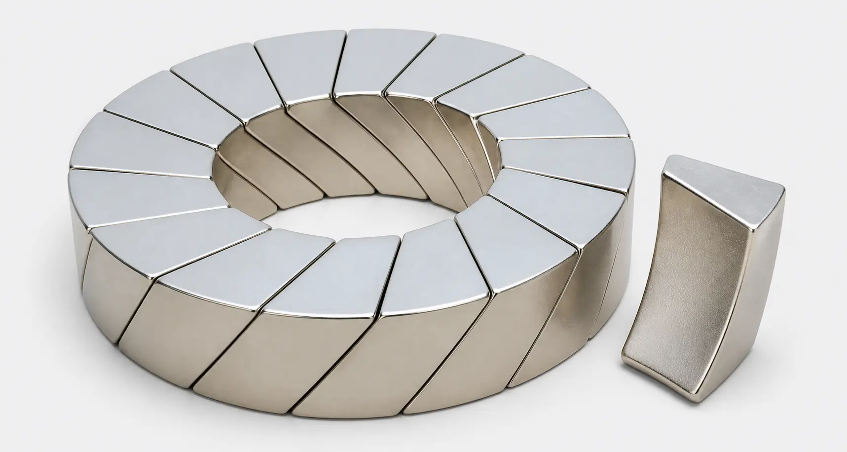 Skewed NdFeB Arc Segments