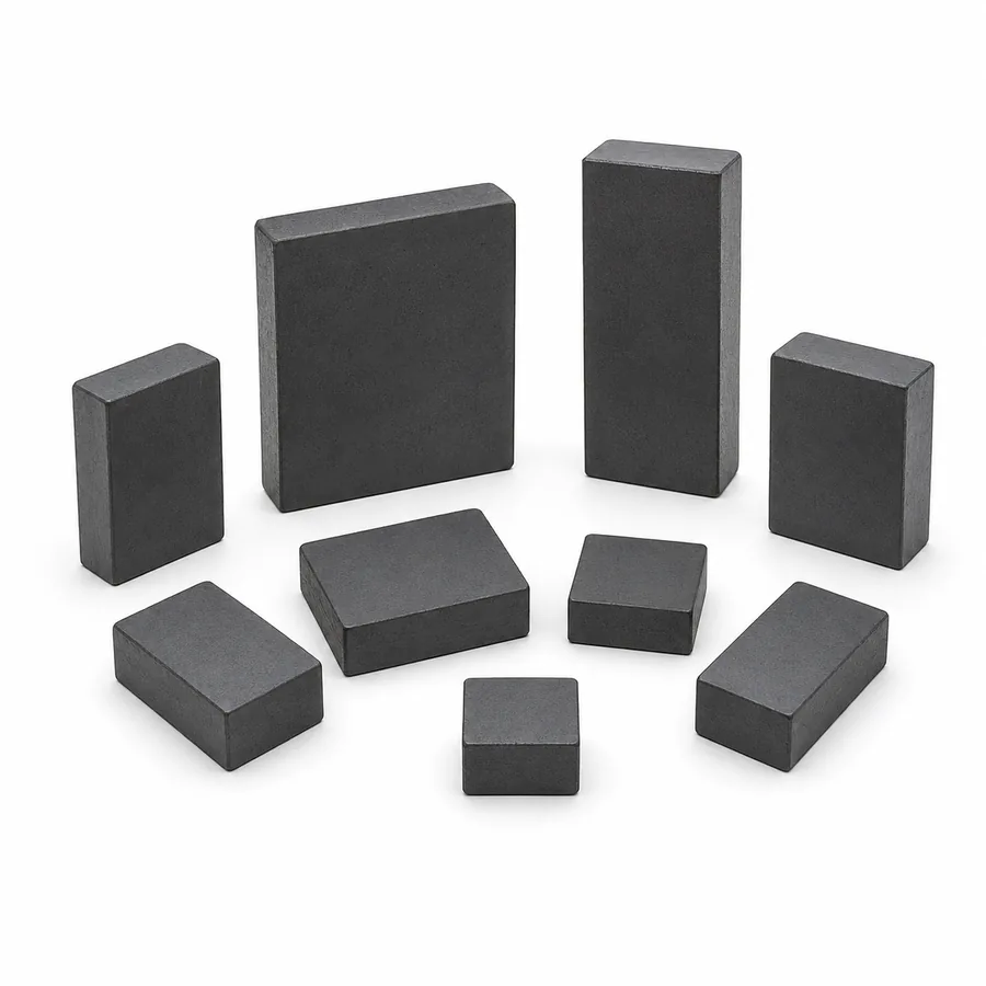 Custom ferrite block magnets