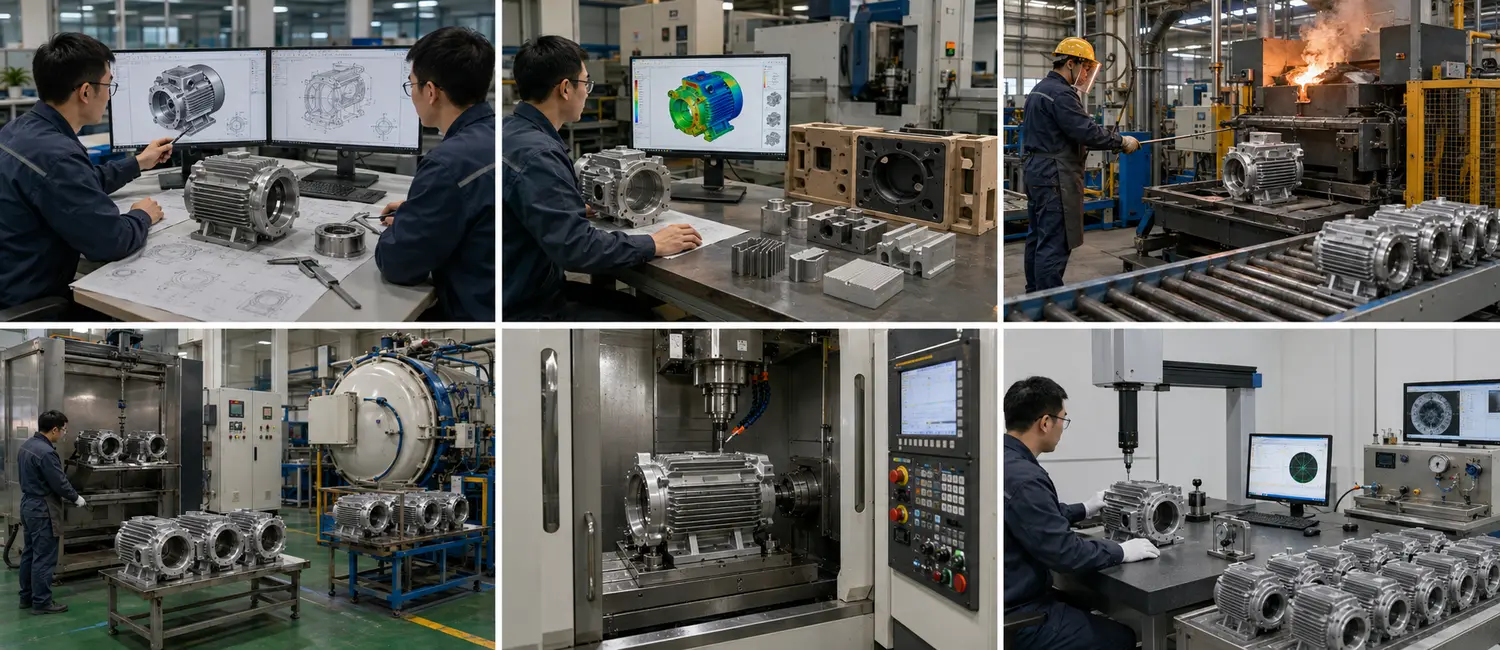 Replace with 16:9 Cast Motor Housing manufacturing process image