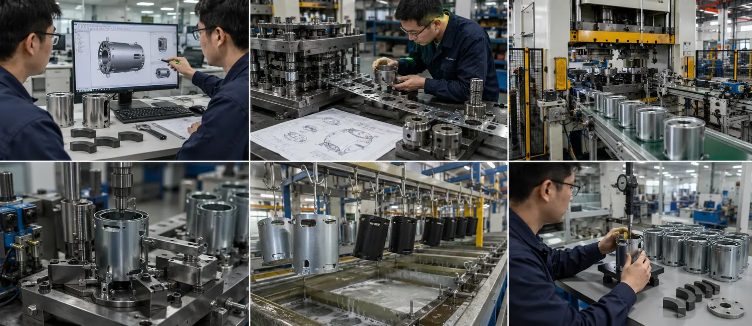 Replace with 16:9 DC Motor Housing manufacturing process image