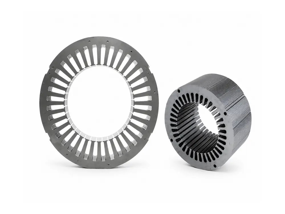 Motor Stator Assembly showing electrical-steel lamination geometry