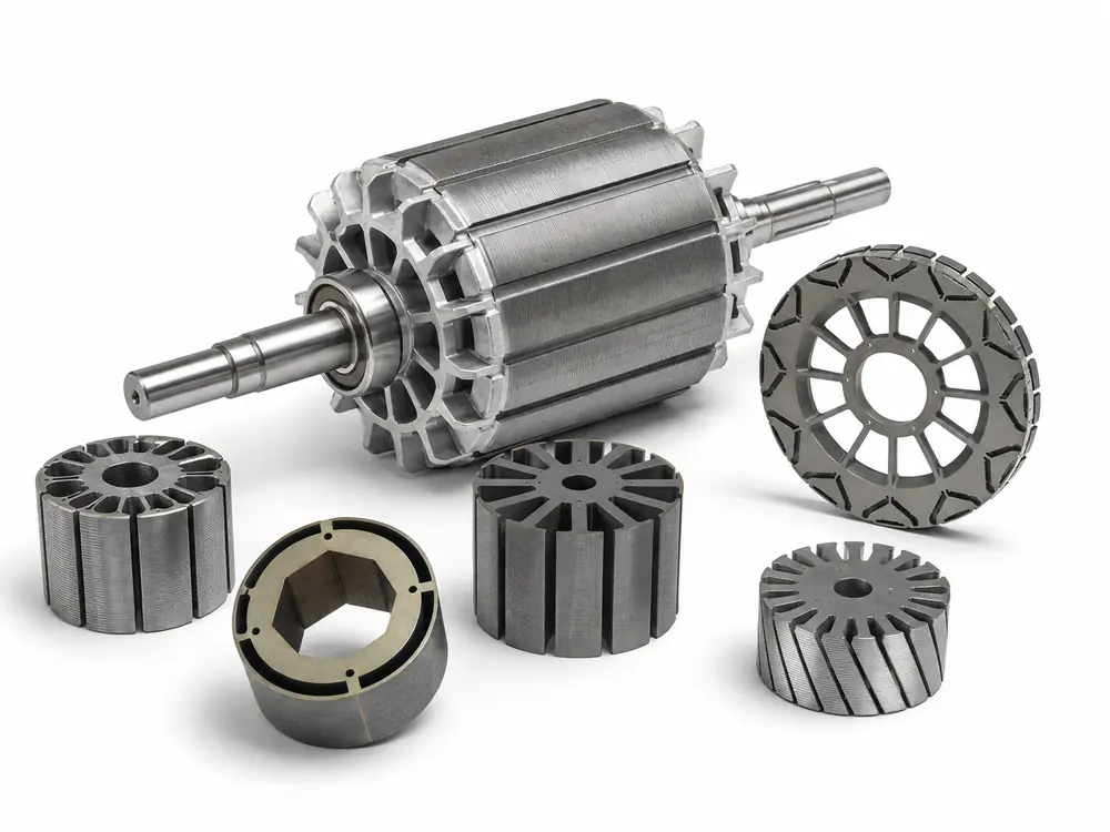 Motor rotor assembly with shaft and core
